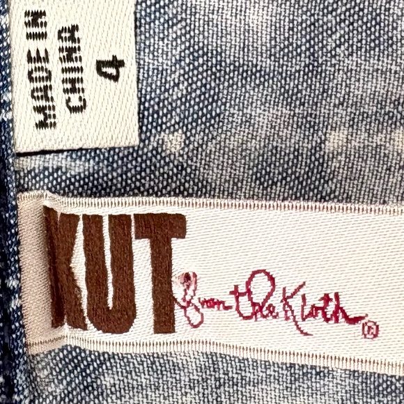 Split Front Plaid Chambray Midi Dress Size 4 by Kut From The Kloth Jules - Picture 2 of 16